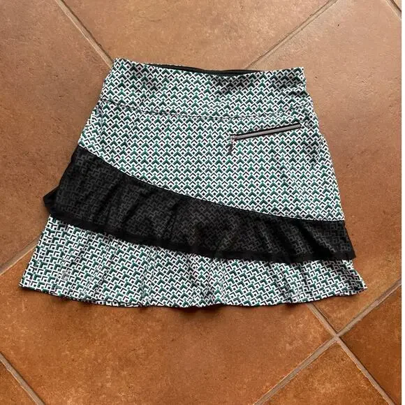 GG Blue Geoprint Ruffle Athletic Skort Golf Tennis Outdoors NWT size XS - Picture 7 of 7